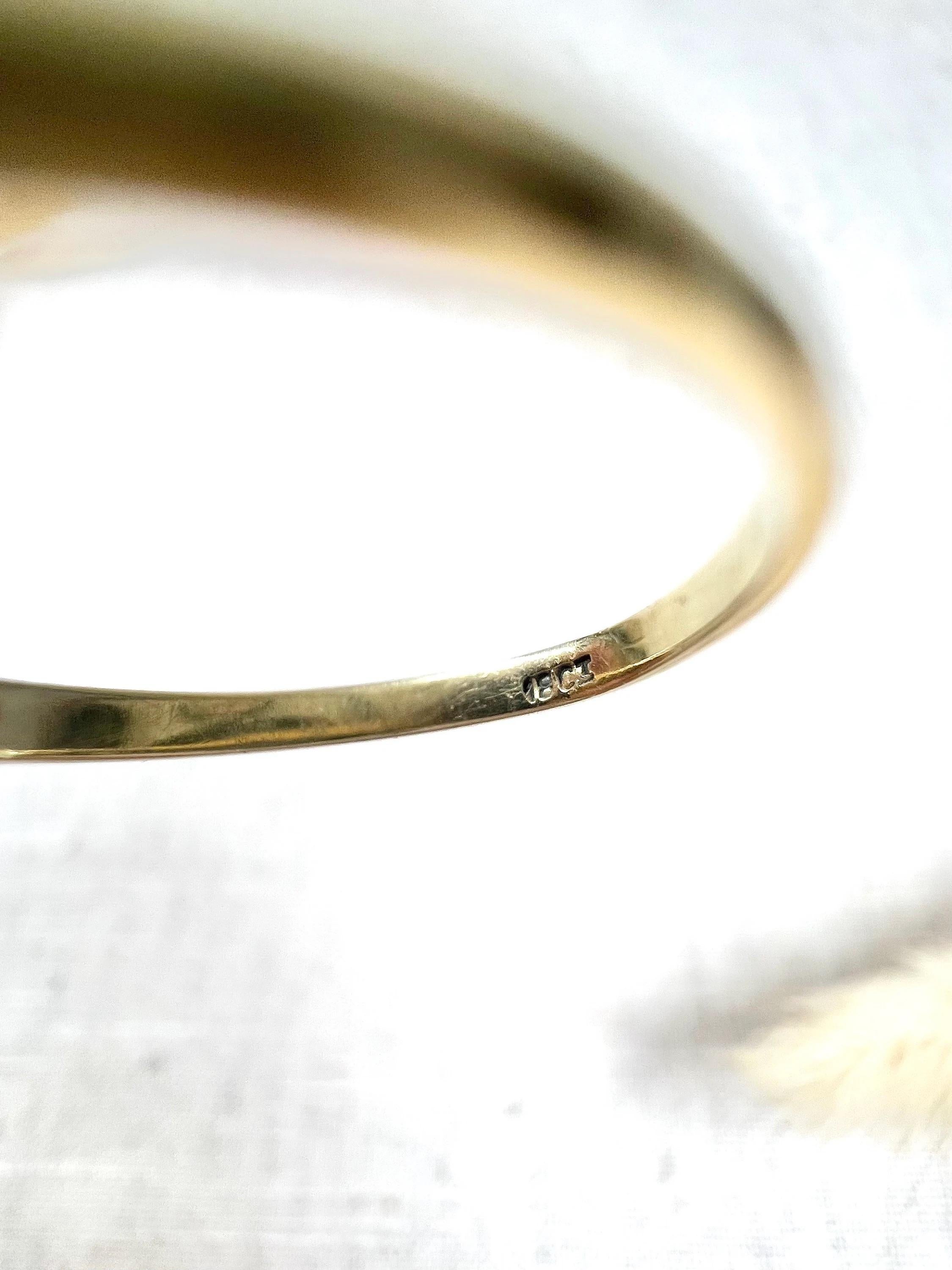 Antique 18ct Gold Stamped, 1920’s Onyx & Diamond Marquise Ring For Sale 2