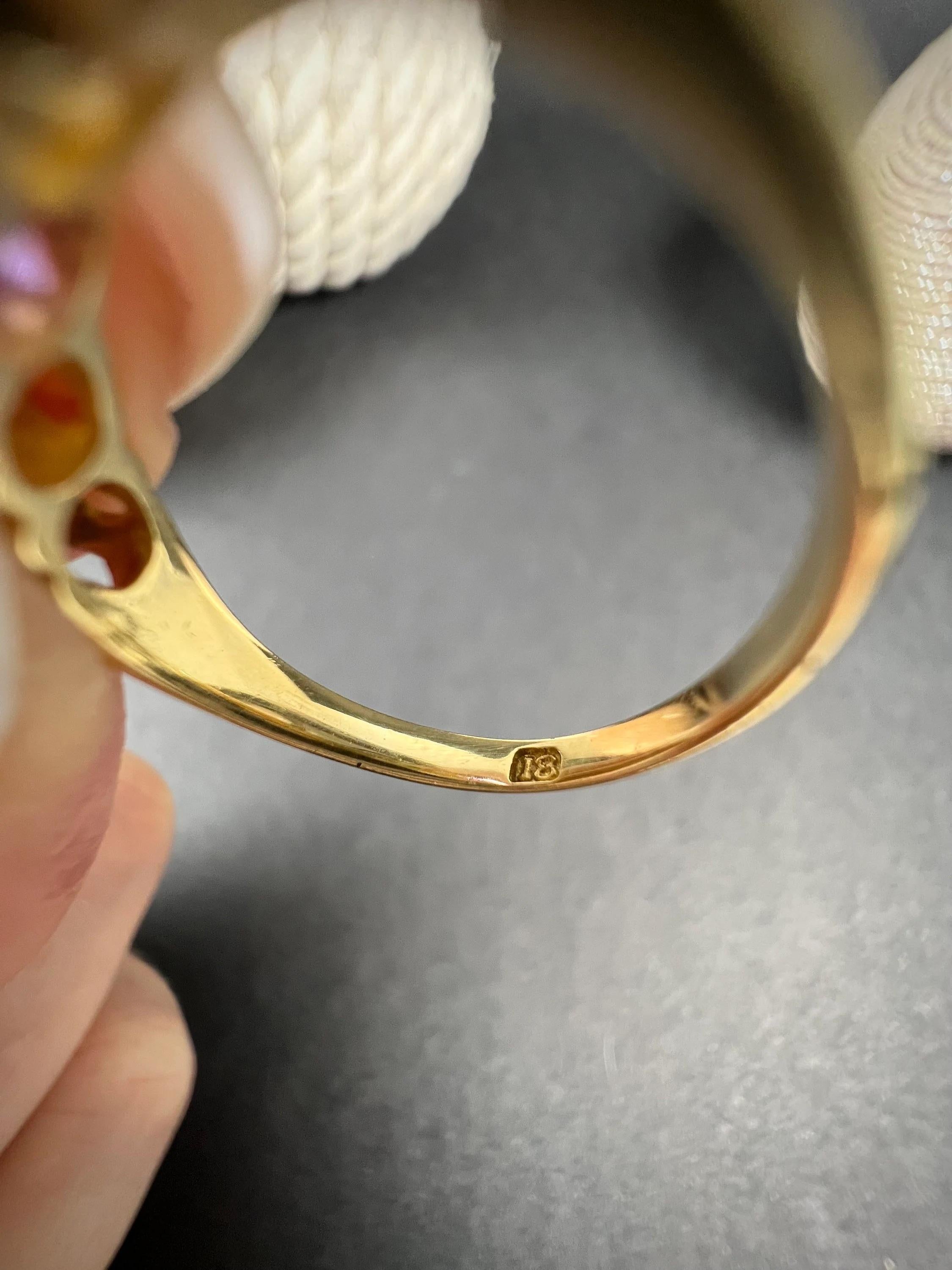 Antiker Suffragette-Ring aus 18 Karat Gold, gestempelt, edwardianisch, Amethyst, Perle und Peridot (Edwardian) im Angebot
