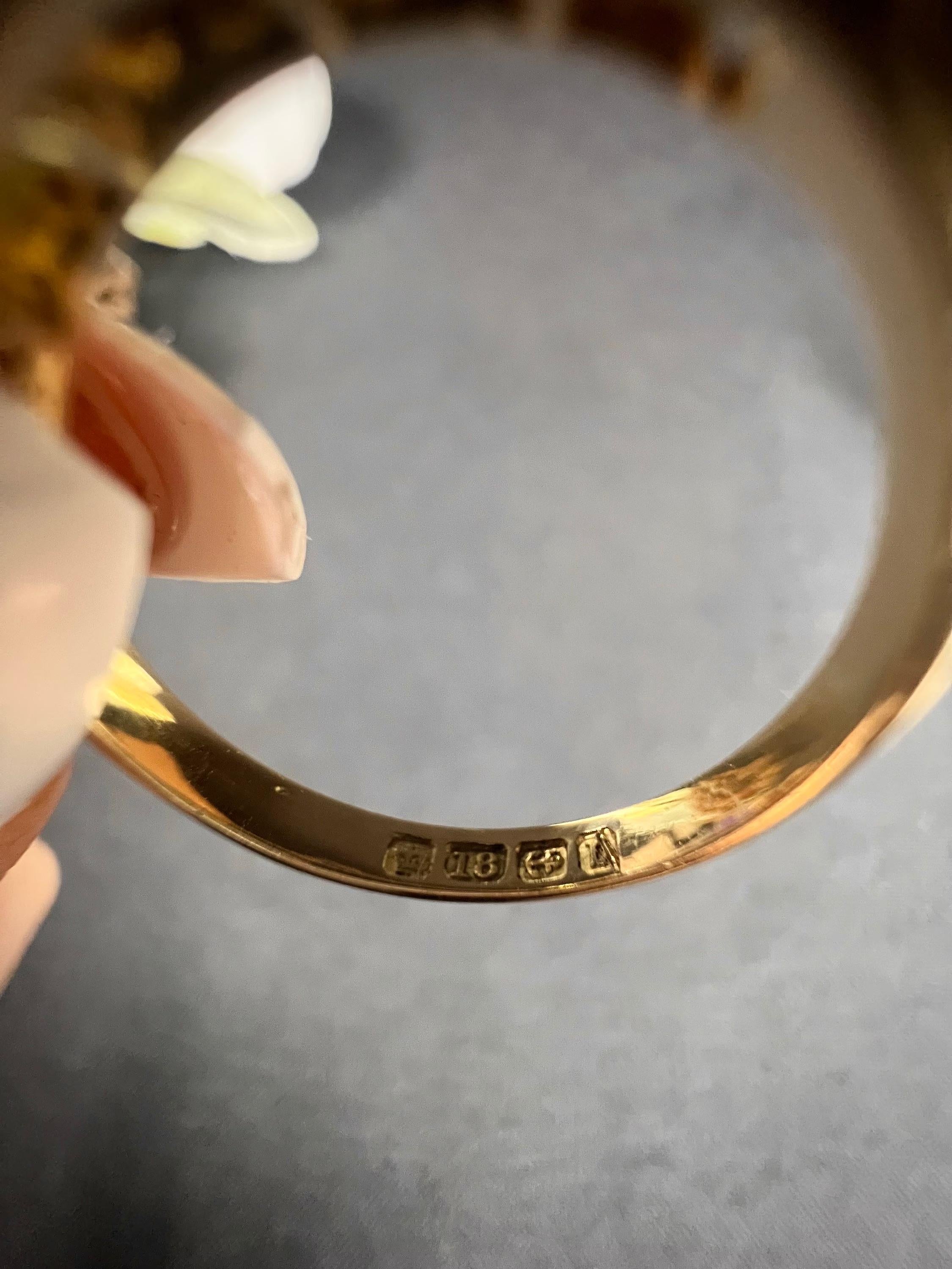 Antiker geschnitzter Ring aus 18 Karat Gold Suffragette Amethyst, Peridot und Diamant für Damen oder Herren im Angebot