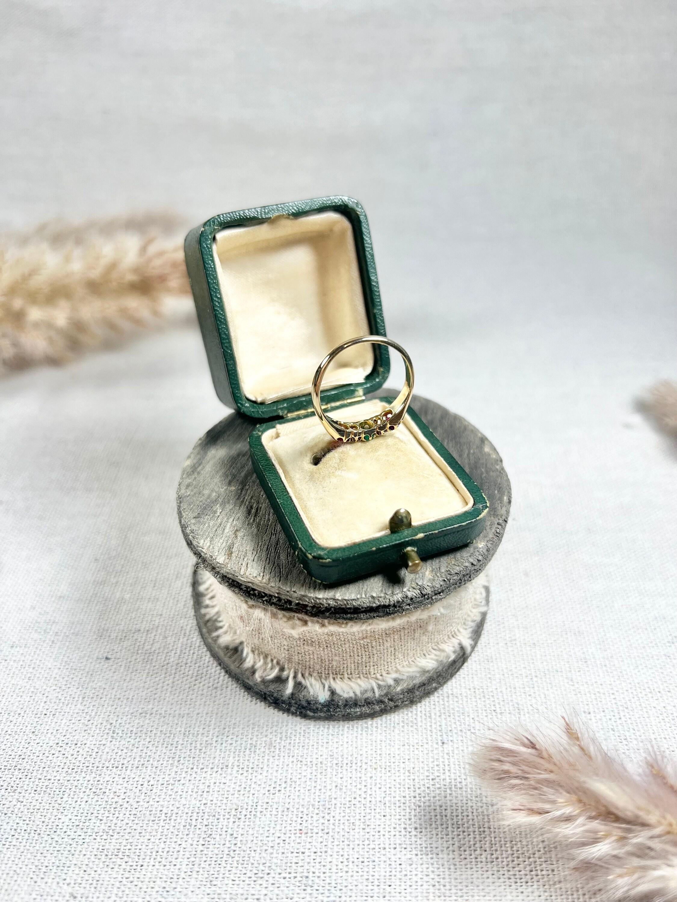 Antique 18ct Gold, Victorian 5 Stone Emerald, Ruby & Diamond Ring 2