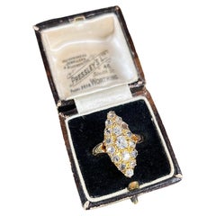 Antique 18ct Gold Victorian Diamond Marquise / Navette Ring