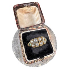 Antique 18ct Gold Victorian Emerald & Pearl Ring