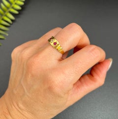 Antique 18ct Gold Victorian Ruby & Diamond Band Ring, Hallmarked Birmingham 1890