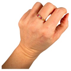 Antique 18ct Gold Victorian Ruby 
Diamond Five Stone Ring