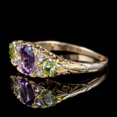 Antiker 18 Karat Gold Viktorianischer Suffragetten Ring, um 1900