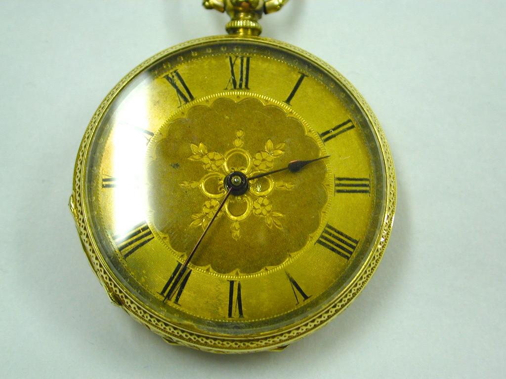 Antike antike 18 Karat Damen-Emaille-Uhr mit 9 Karat genagelter Schleife, um 1890 (Viktorianisch) im Angebot