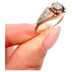 Antique 18ct Rose Gold, Edwardian era Single Stone Diamond Engagement Ring