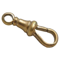 Antike antike 18 Karat Roségold große Albert Swivel Hundeklammerverschluss 750 Reinheit