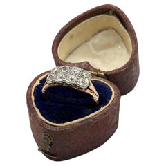 Antique 18ct Rose Gold & Platinum, Edwardian 1910s Diamond Eight Stone Ring