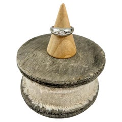 Antique 18ct White Gold, 1920s French Stamped, Dome Shaped Diamond Band Ring