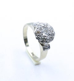 Antique 18ct White Gold Diamond Posy Ring