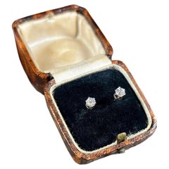 Antique 18ct White Gold Diamond Stud Earrings