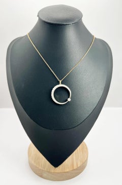 Antique 18ct White Gold, Edwardian 1.50 Carat Diamond Crescent Moon Pendant