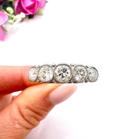 Antique 18ct White Gold, Edwardian 5 Stone Diamond Ring