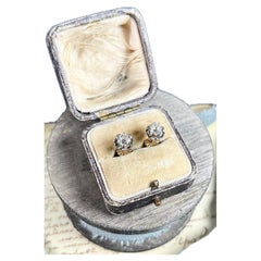 Orecchini antichi in oro bianco e giallo 18ct con diamanti Dormeuse