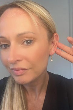 Antique 18ct Yellow Gold, 1920s Diamond & Pearl Drop Earrings