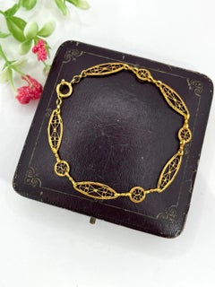 Antique 18ct Yellow Gold, 1920s Fancy Link Decorative Bracelet