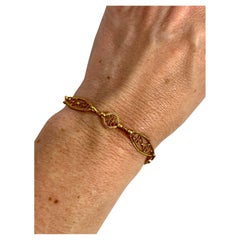 Antique 18ct Yellow Gold, 1920s Fancy Link Decorative Bracelet