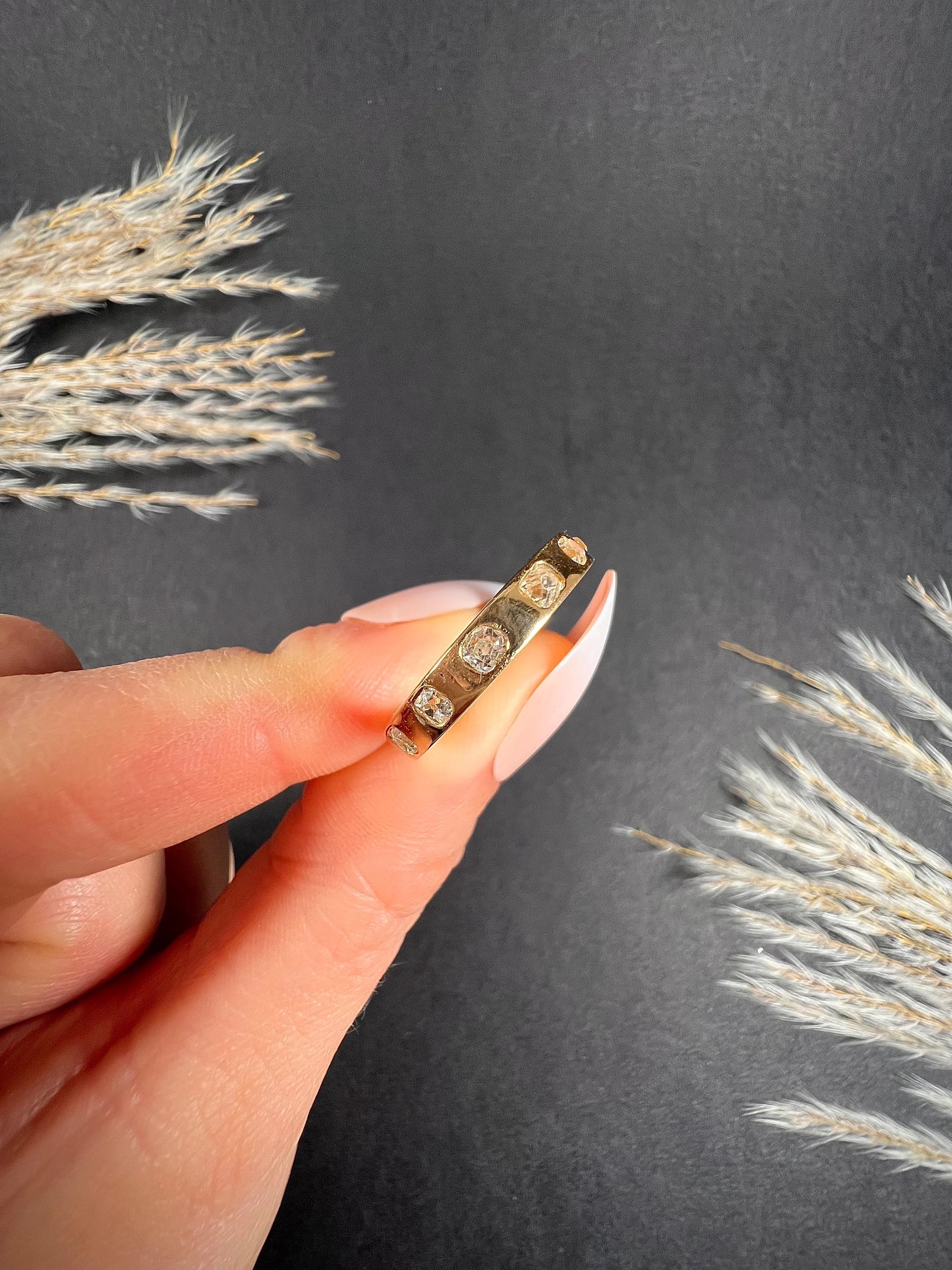 Vintage Diamond Band

18ct Gold 

This exquisite 18ct yellow gold band boasts a timeless elegance that is sure to turn heads. Handmade using old 18ct gold, this band has been handcrafted to perfection by a skilled artisan. The band is set with