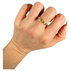 Antique 18ct Yellow Gold, Cushion Cut & Round Cut Natural Diamond Set Band Ring