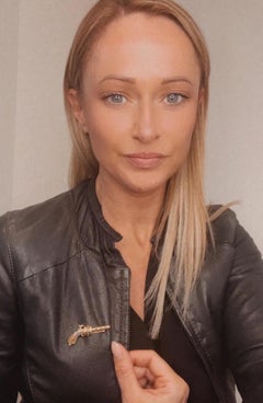 Antique 18ct Yellow Gold, Edwardian Natural Seed Pearl Gun Pistol Brooch