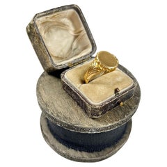 Antiker 18ct Gelbgold Edwardianischer Oval Siegelring
