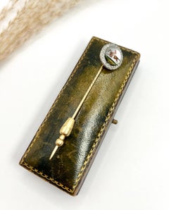 Antique 18ct Yellow Gold, Edwardian Race Horse, Essex Glass & Diamond Stick Pin