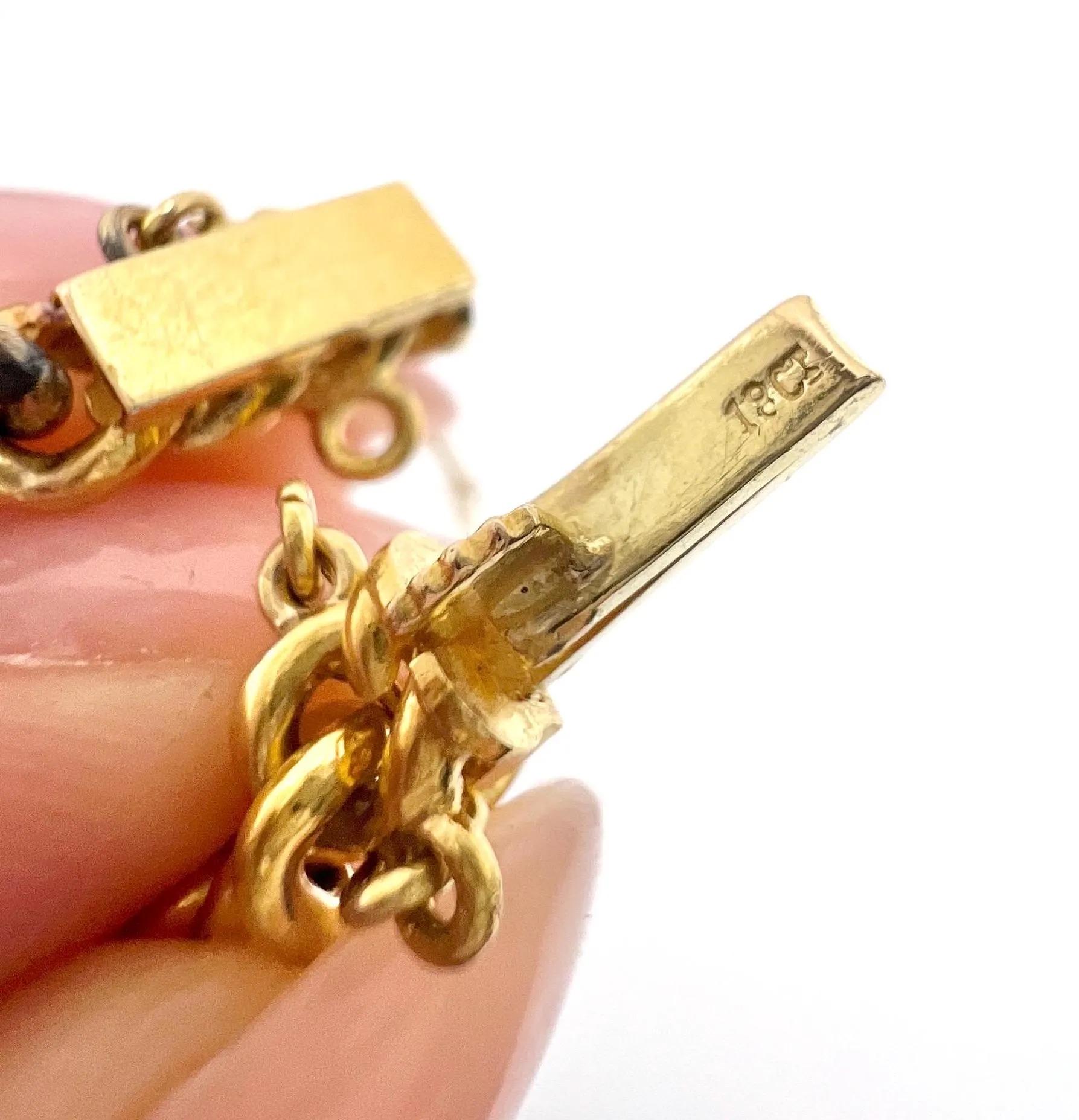 Antique 18ct Yellow Gold, Edwardian Sapphire & Diamond Cluster Heart Bracelet For Sale 5