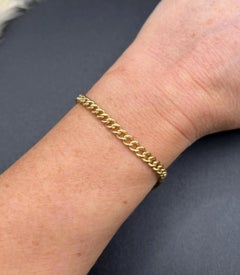 Antique 18ct Yellow Gold, Edwardian Solid Curb Link Bracelet