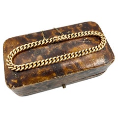 Antiguo brazalete de eslabones macizos de oro amarillo de 18 ct, eduardiano, con cierre integral