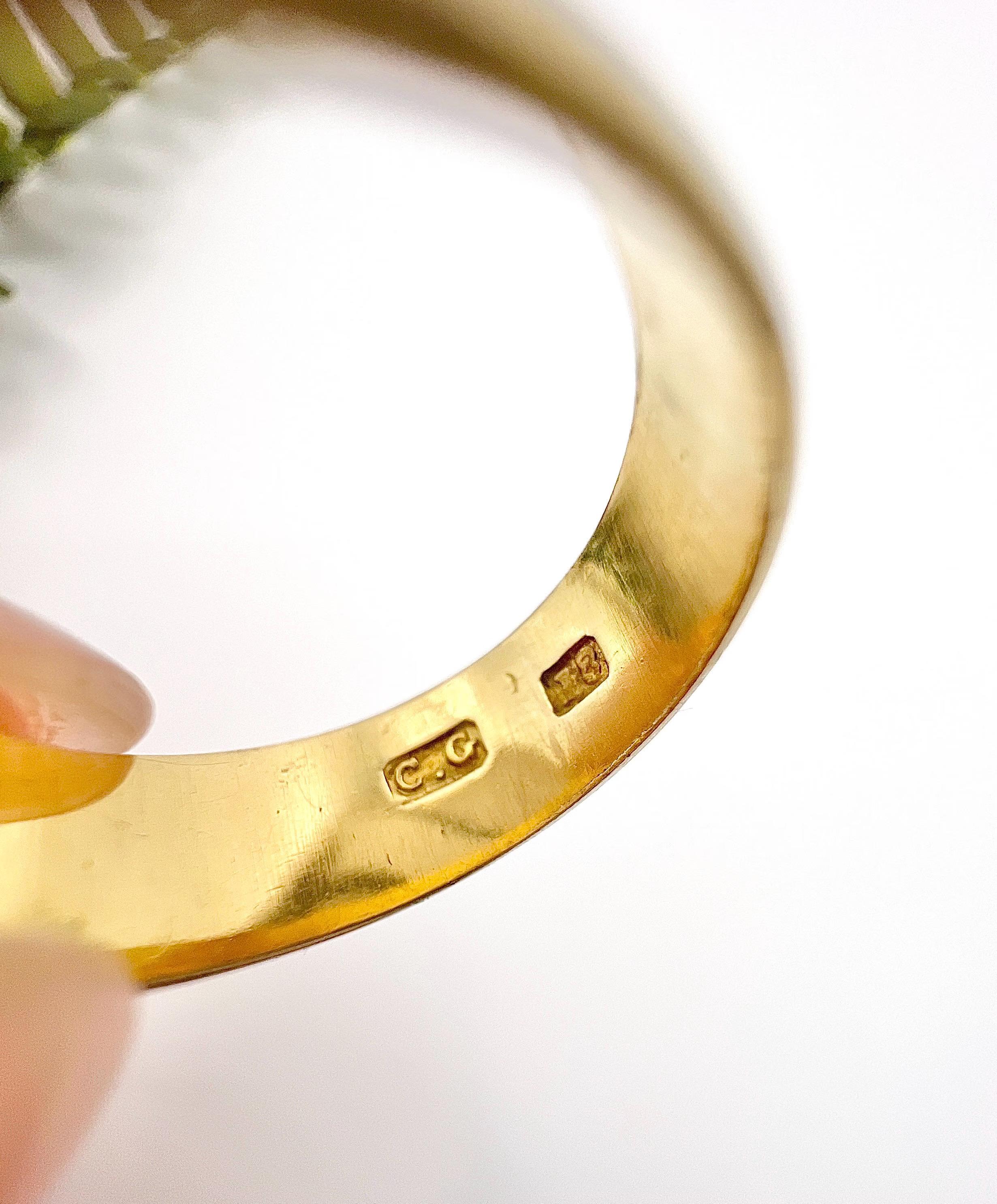 Antique 18ct Yellow Gold, Edwardian Star Set Diamond Buckle/Belt Ring For Sale 3