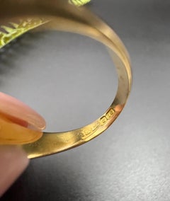 Antique 18ct Yellow Gold Edwardian Star Set Sapphire & Diamond 3 Stone Band Ring