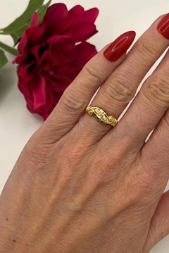 Antique 18ct Yellow Gold, Five Stone Diamond Band Ring, Hallmarked 1918