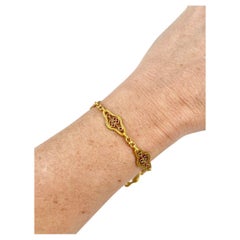 Antique 18ct Yellow Gold French Hallmarked Edwardian era Filigree Link Bracelet