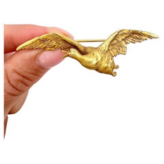 Antique 18ct Yellow Gold, French Hallmarked Edwardian era Golden Goose Brooch