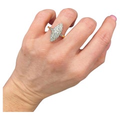 Antique 18ct Yellow Gold French Stamped, Edwardian Diamond Marquise Ring