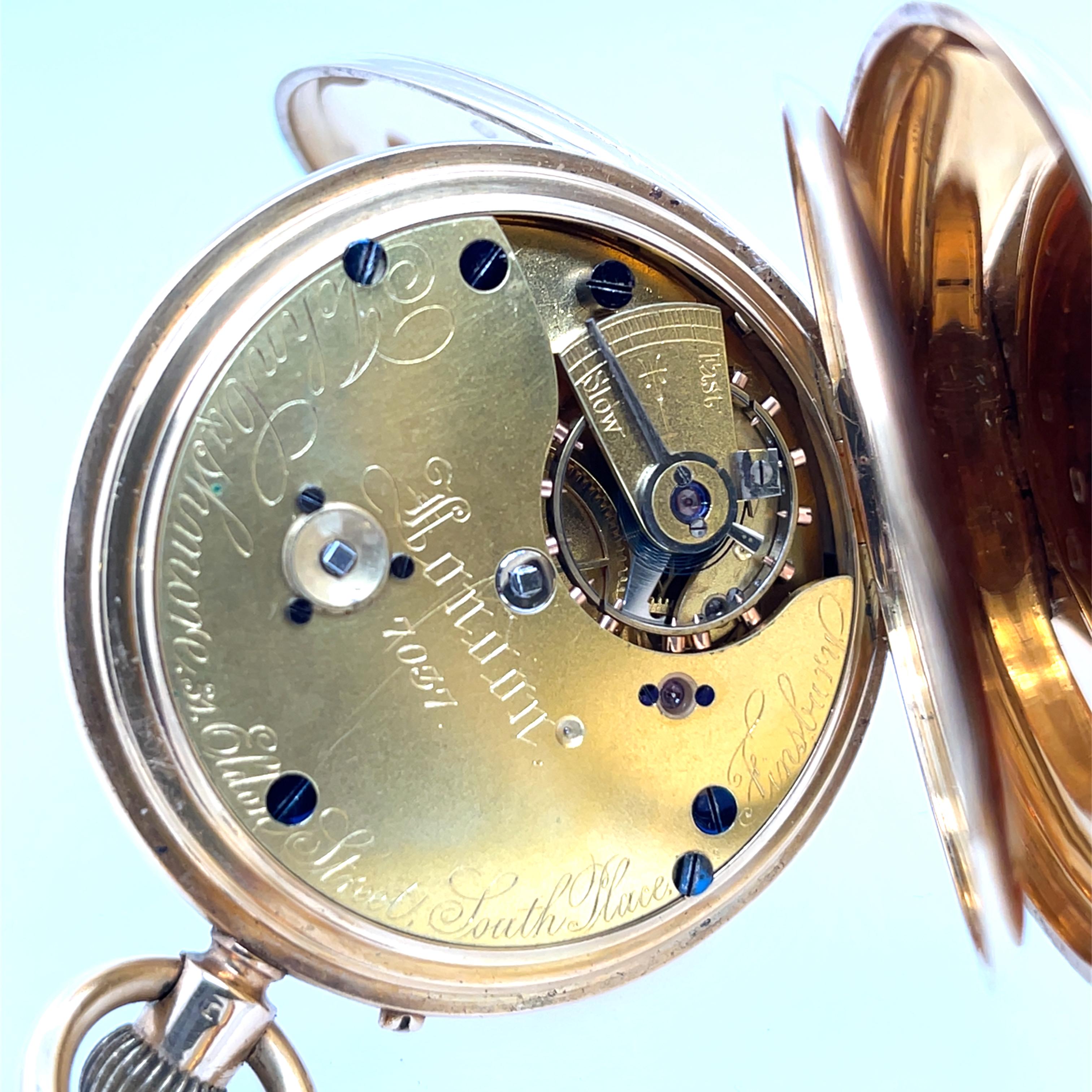 Antiguo reloj de bolsillo John Cashmore London de oro amarillo de 18 ct en venta 3
