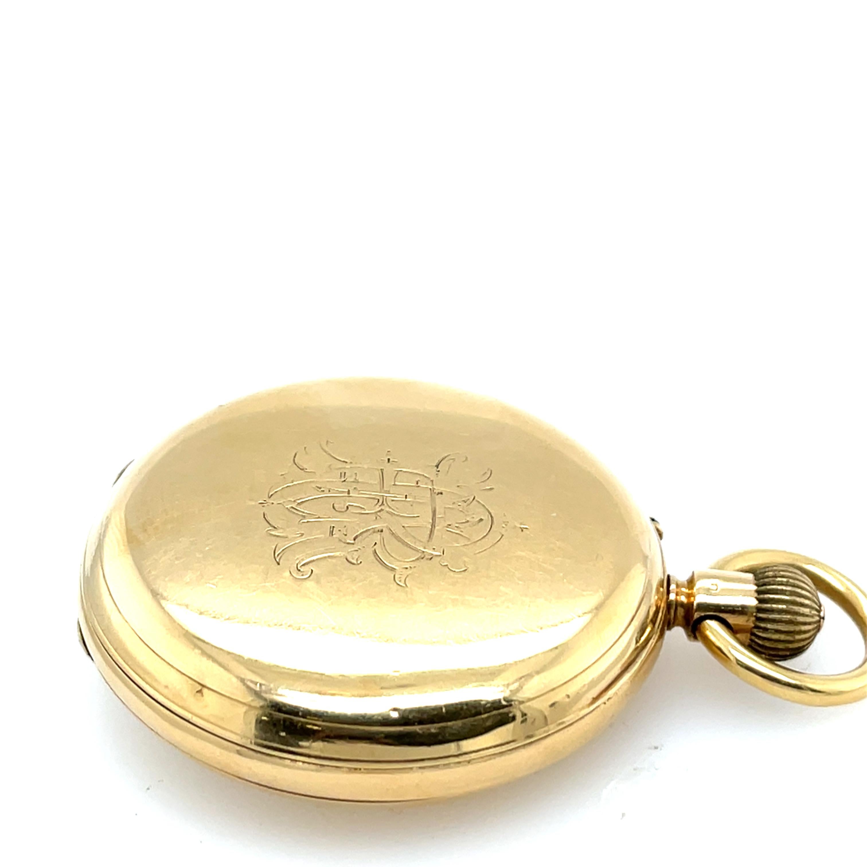 Antiguo reloj de bolsillo John Cashmore London de oro amarillo de 18 ct en venta 5
