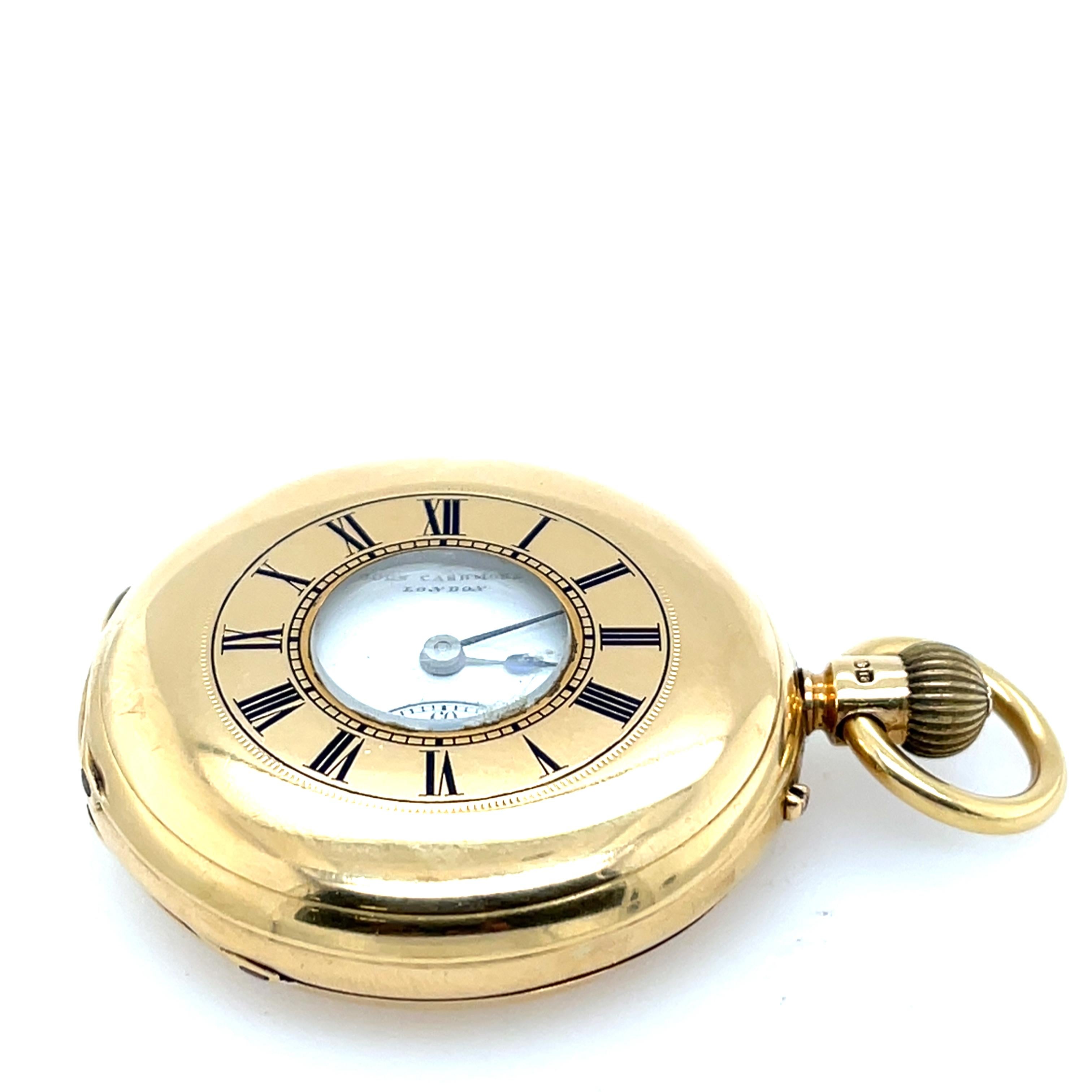 Antiguo reloj de bolsillo John Cashmore London de oro amarillo de 18 ct en venta 6