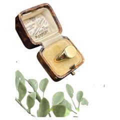 Antique 18ct Yellow Gold Plain Signet Ring, Hallmarked Birmingham 1927