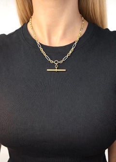 Antique 18ct Yellow Gold & Platinum Albert Chain: Edwardian Fancy Knot Link