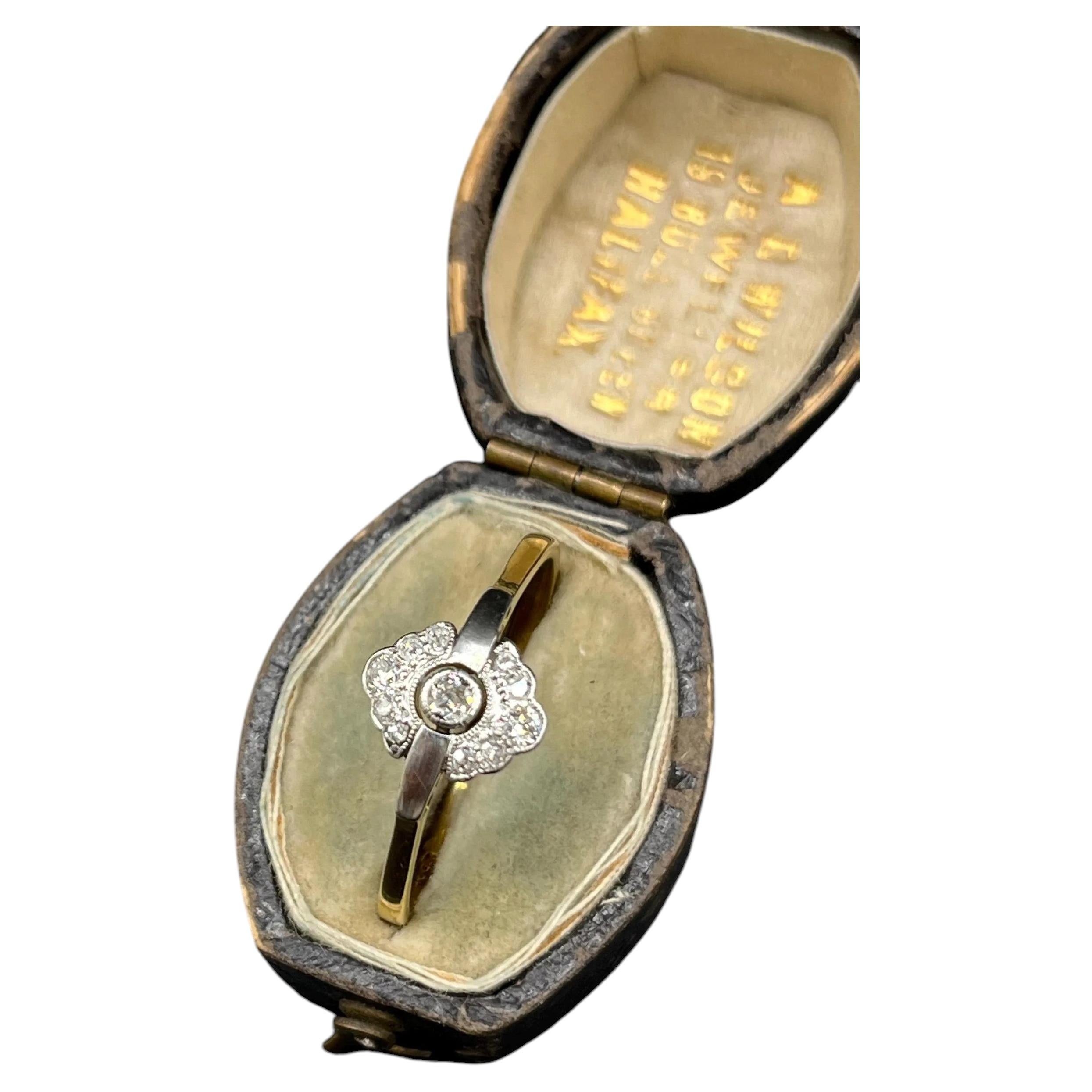 Antique 18ct Yellow Gold & Platinum, Diamond Ring, Circa 1920