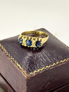 Antique 18ct Yellow Gold, Sapphire & Diamond Ring, Circa 1900