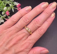 Antique 18ct Yellow Gold Stamped, Victorian Ruby & Diamond Five Stone Ring
