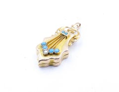 Antique 18ct Yellow & Rose Gold Turquoise Photo Locket Circa 1900
