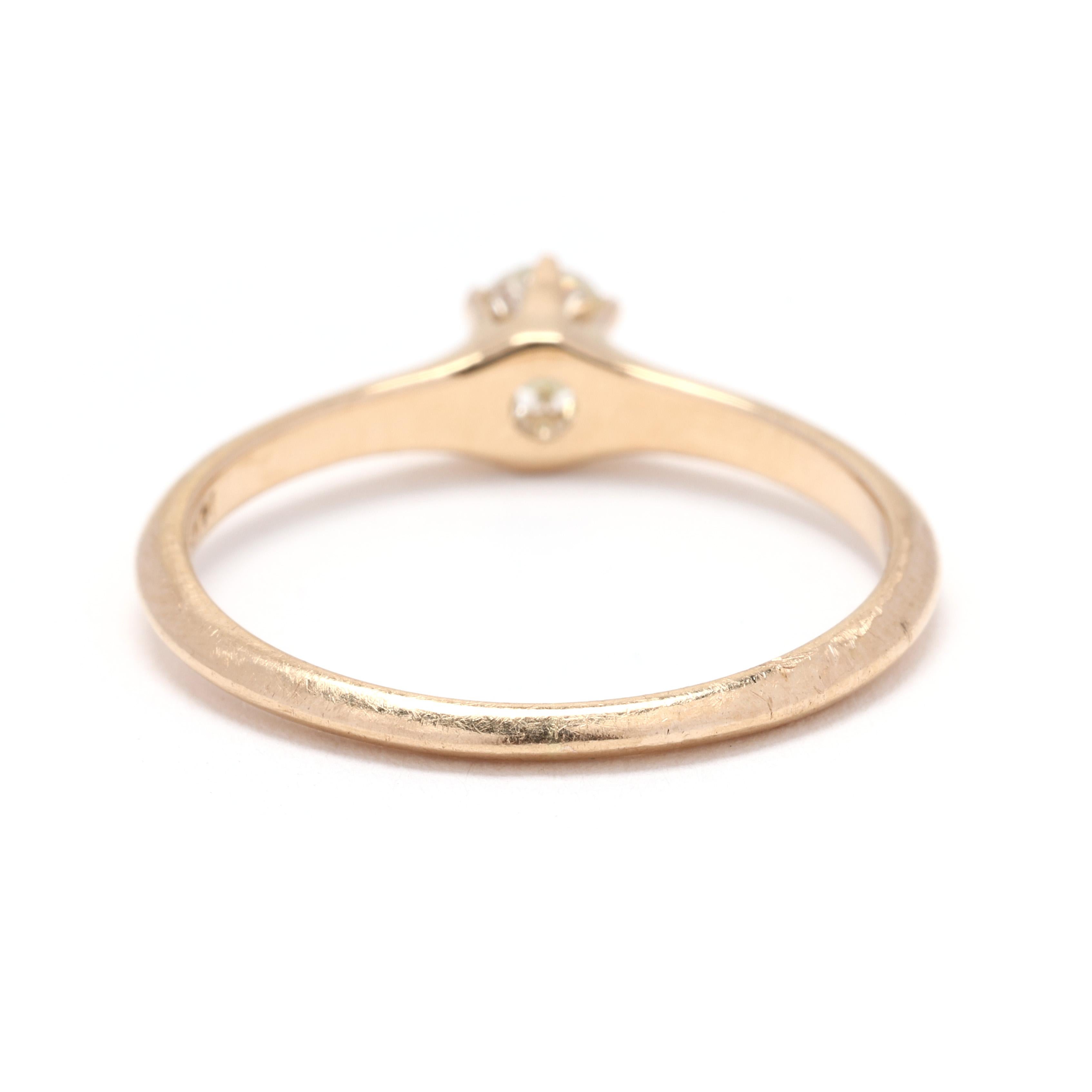Antiker .18ctw Diamant-Verlobungsring, 14k Gelbgold, Ring Größe 6,5 (Alteuropäischer Schliff) im Angebot