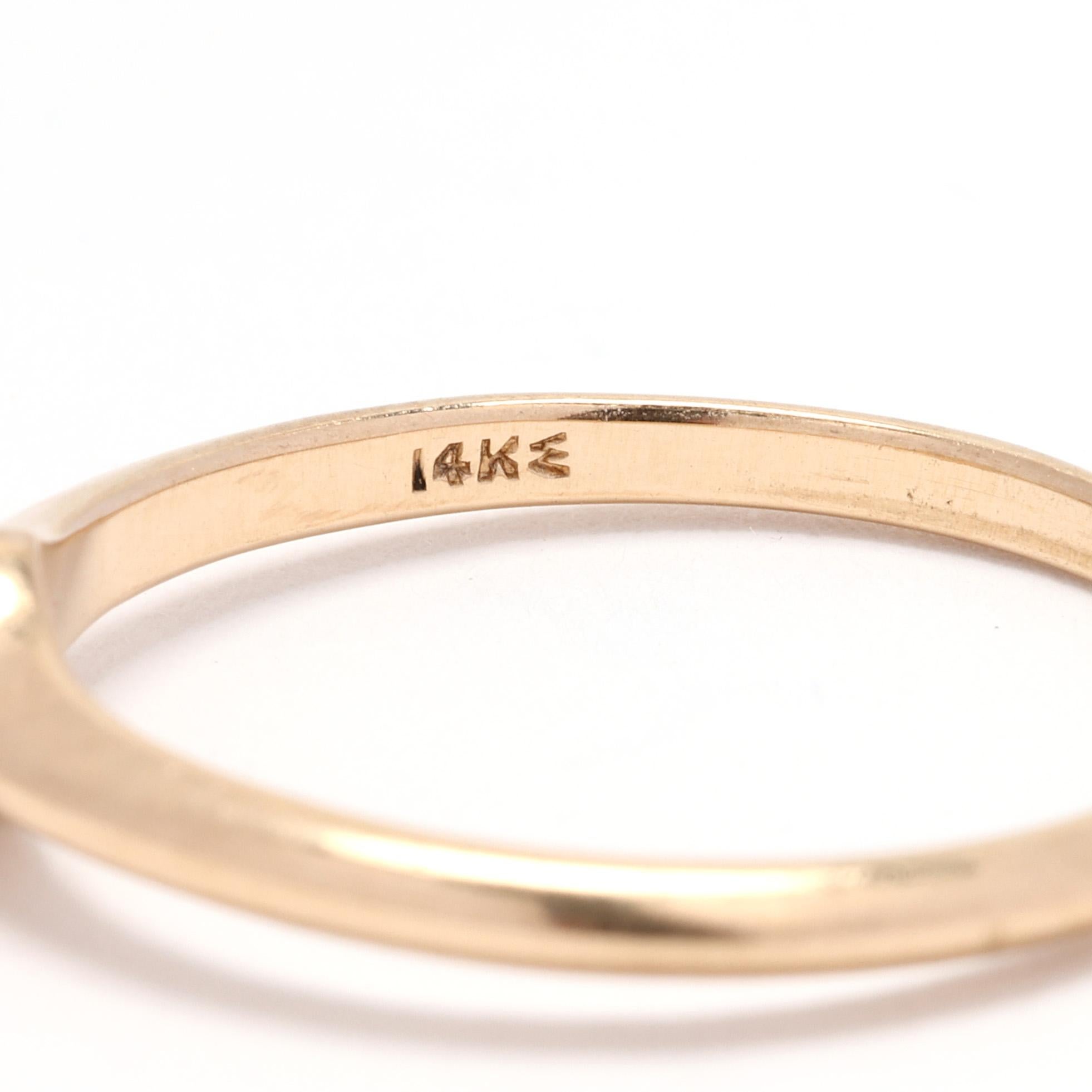 Women's Antique .18ctw Diamond Engagement Ring, 14k Yellow Gold, Ring Size 6.5 For Sale