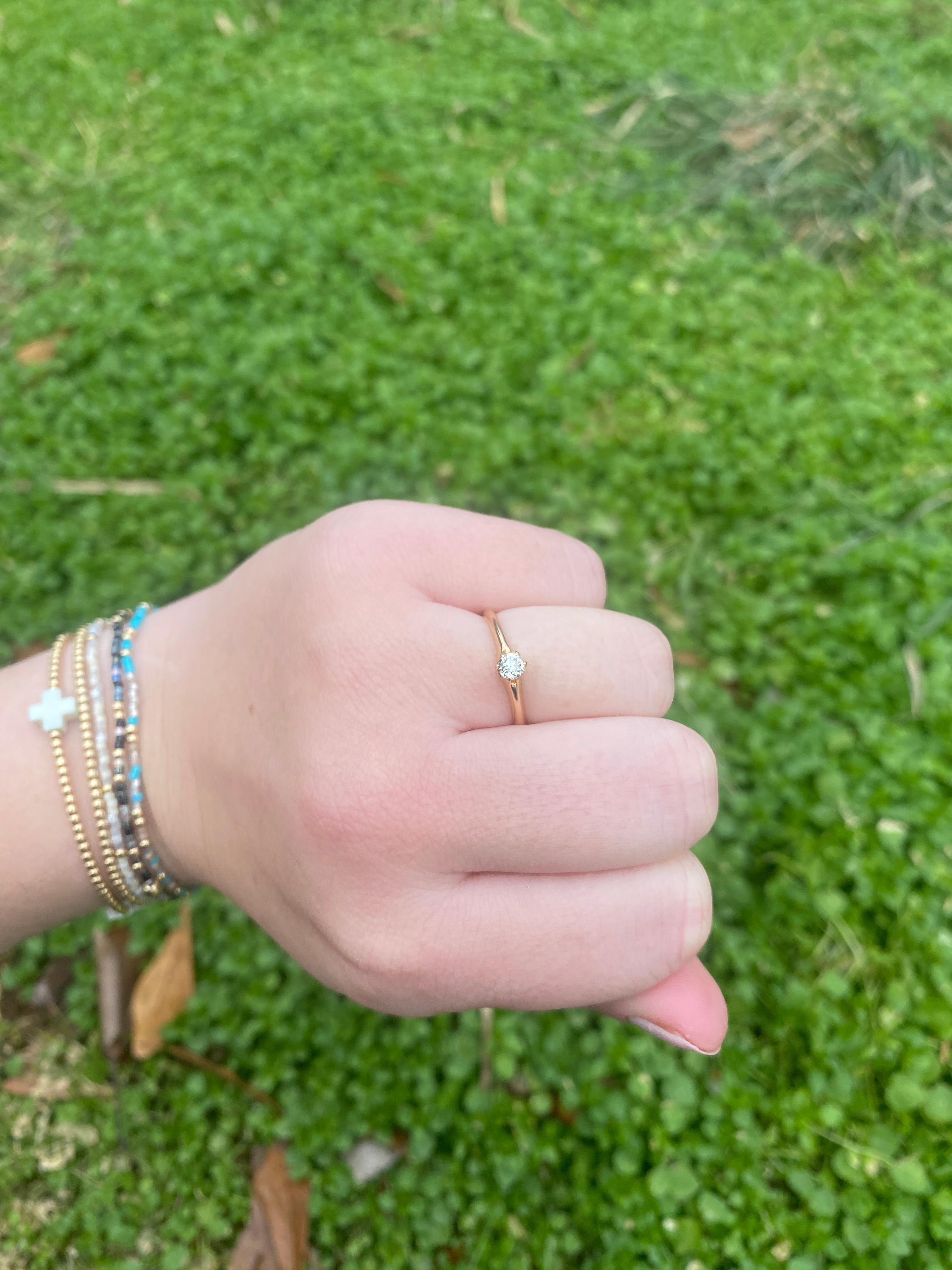 Antiker .18ctw Diamant-Verlobungsring, 14k Gelbgold, Ring Größe 6,5 im Angebot 2