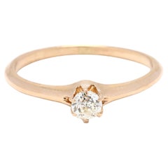 Antiker .18ctw Diamant-Verlobungsring, 14k Gelbgold, Ring Größe 6,5