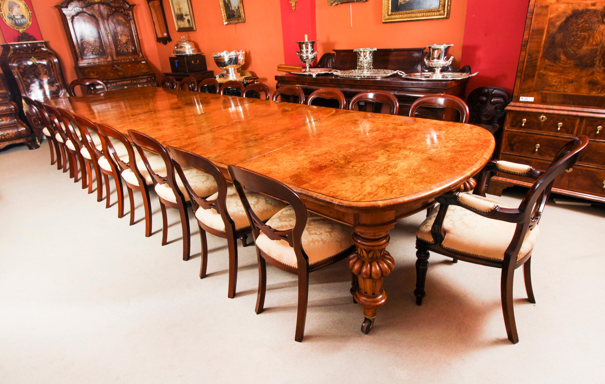 English Antique 18ft Victorian Pollard Oak Extending Dining Table 19th Century